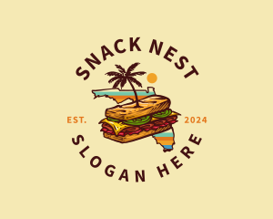 Florida Cuban Sandwich Snack logo design