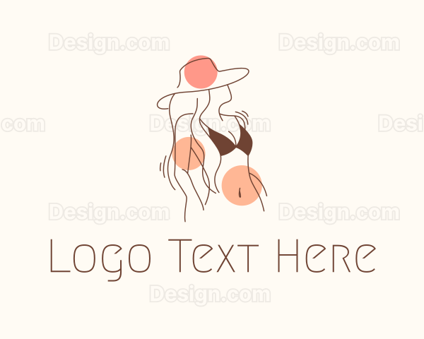 Bikini Fashion Hat Logo