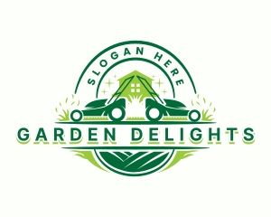 Home Lawn Mower Gardening logo design