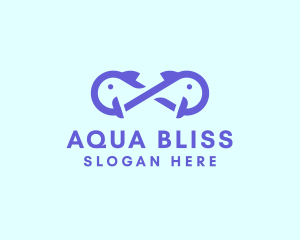 Infinity Aqua Fish  logo design