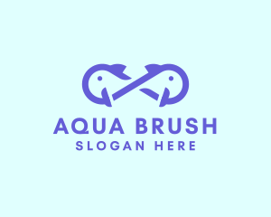 Infinity Aqua Fish  logo design