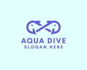 Infinity Aqua Fish  logo design