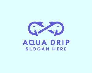 Infinity Aqua Fish  logo design