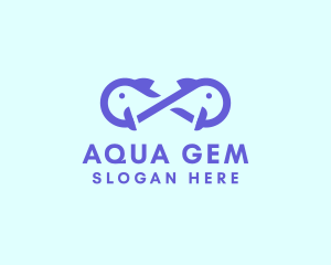 Infinity Aqua Fish  logo design