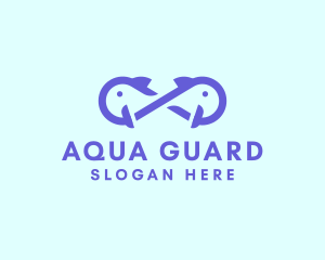 Infinity Aqua Fish  logo design