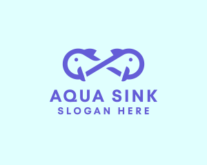 Infinity Aqua Fish  logo design