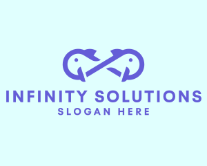 Infinity Aqua Fish  logo design