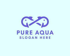 Infinity Aqua Fish  logo design