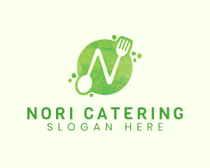 Food Spoon Fork Restaurant Letter N logo design