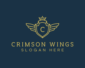 Royal Shield Wings logo design