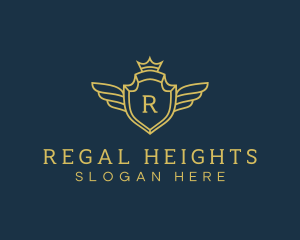 Royal Shield Wings logo design