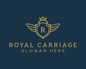 Royal Shield Wings logo design