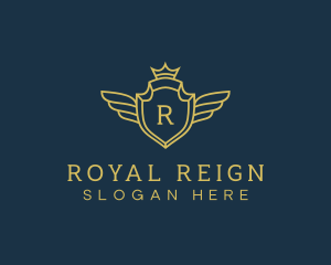 Royal Shield Wings logo design