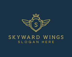 Royal Shield Wings logo design