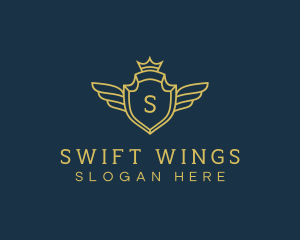 Royal Shield Wings logo design