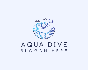 Beach Ocean Wave logo design