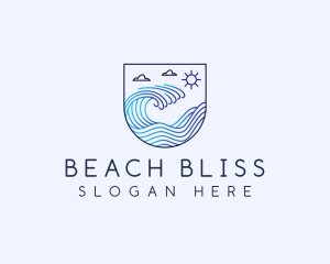 Beach Ocean Wave logo design