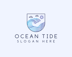 Beach Ocean Wave logo design