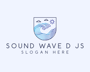 Beach Ocean Wave logo design