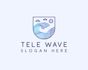 Beach Ocean Wave logo design