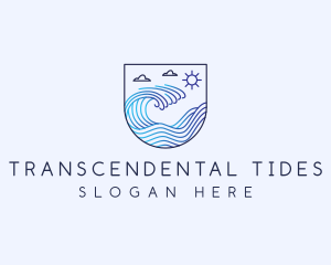 Beach Ocean Wave logo design