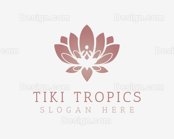 Calm Lotus Sitting Pose Logo