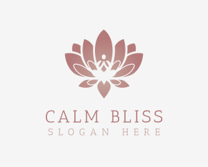 Calm Lotus Sitting Pose logo design