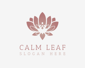 Calm Lotus Sitting Pose logo design