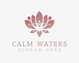 Calm Lotus Sitting Pose logo design