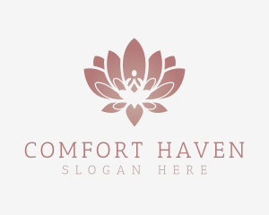 Calm Lotus Sitting Pose logo design