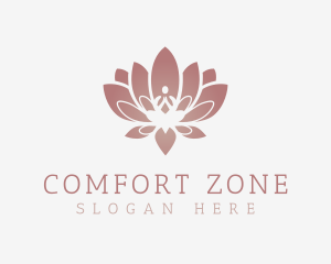 Calm Lotus Sitting Pose logo design