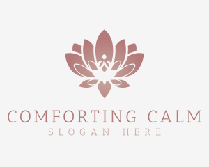 Calm Lotus Sitting Pose logo design