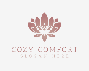 Calm Lotus Sitting Pose logo design