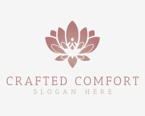 Calm Lotus Sitting Pose logo design