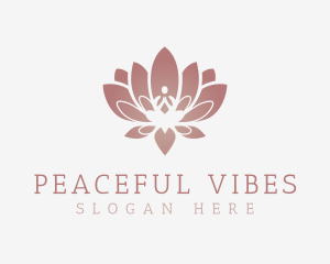 Calm Lotus Sitting Pose logo design