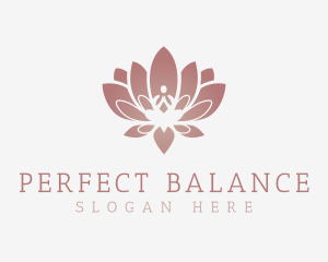 Calm Lotus Sitting Pose logo design