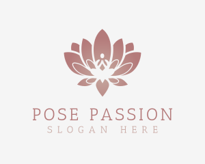 Calm Lotus Sitting Pose logo design