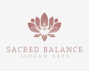 Calm Lotus Sitting Pose logo design