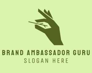 Landscaping Gardener Hand logo design