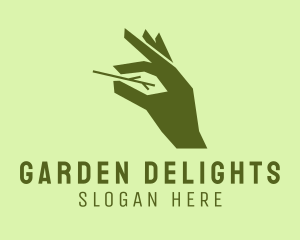 Landscaping Gardener Hand logo design