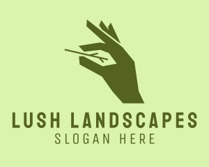 Landscaping Gardener Hand logo