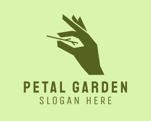 Landscaping Gardener Hand logo design