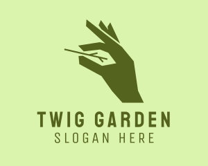 Landscaping Gardener Hand logo design