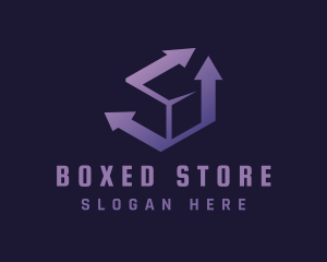 Purple Arrow Box logo design