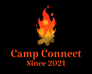 Bonfire Tent Camp logo design