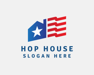 American Flag House logo design