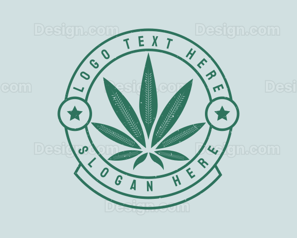 Cannabis Weed Badge Logo