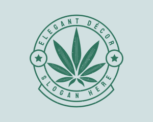 Cannabis Weed Badge Logo