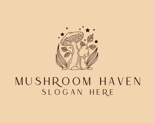 Organic Holistic Mushroom logo design