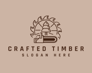 Logging Chainsaw Forestry logo design